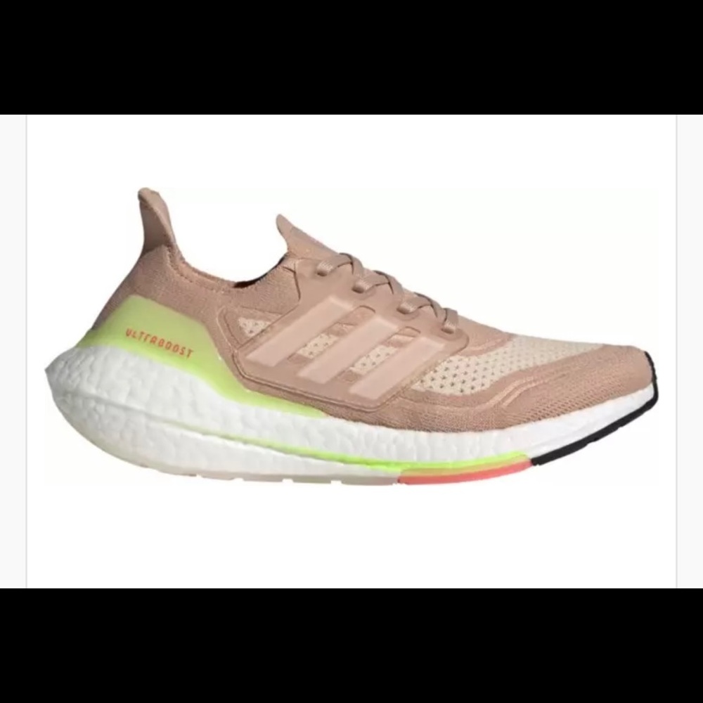 Womens Adidas Ultraboost 21 Running Shoes Sz. 8 Pink + Lime
